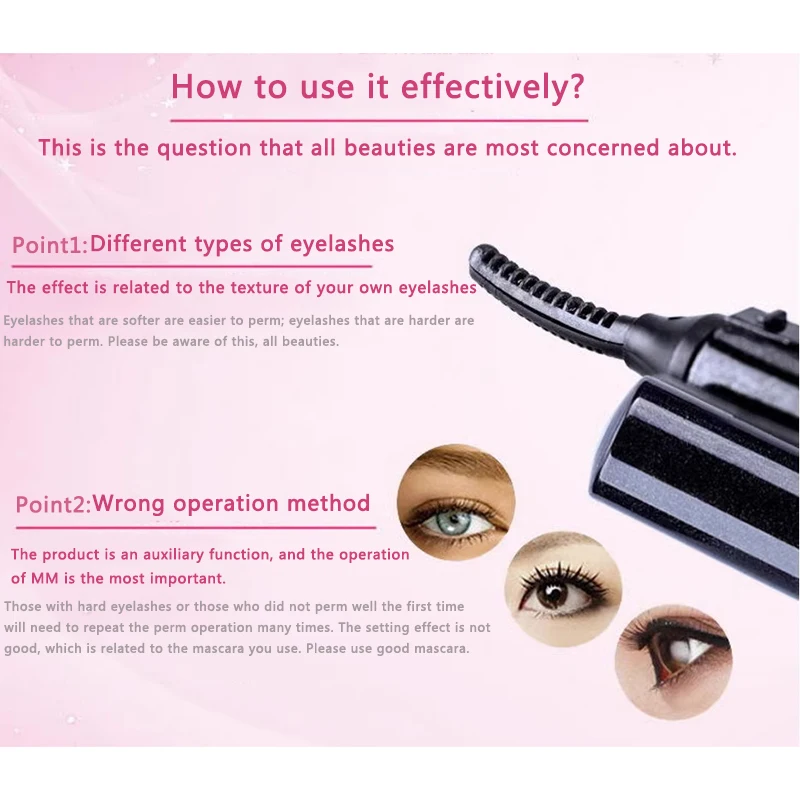 Долговечные портативные электрические щипцы для завивки ресниц с технологией