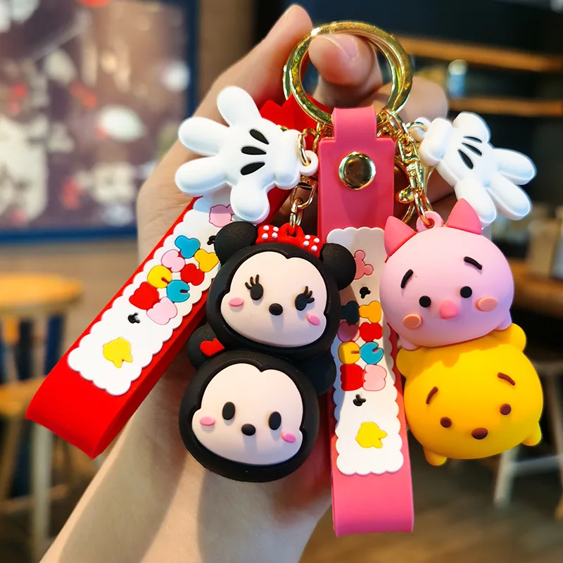 

Disney Folding Mickey Doll Keychain Cartoon Winnie Bear Car Key Pendant Creative Jewelry Keychain