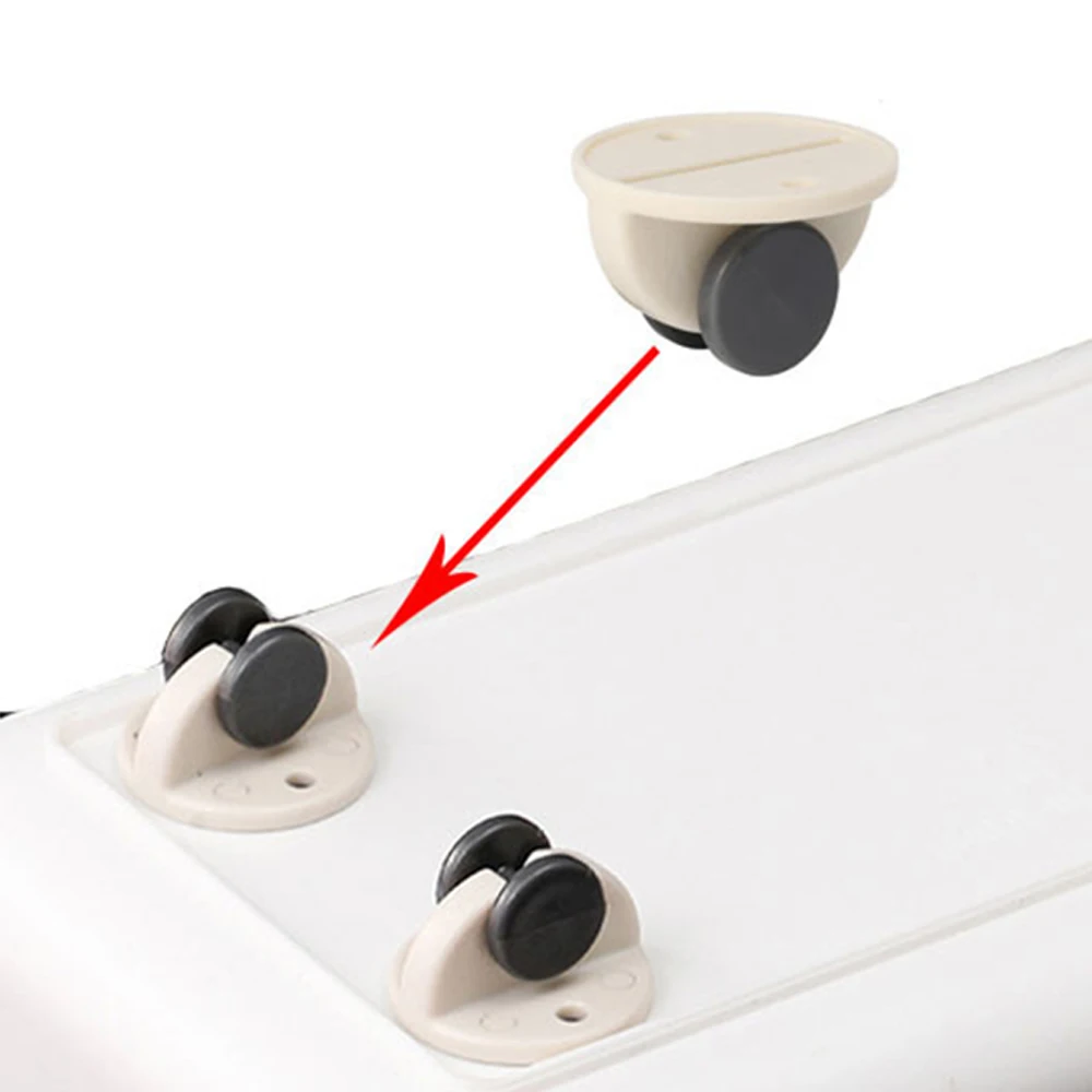 8pcs White/Blue Self-adhesive Casters Pulley Roller for Cabi