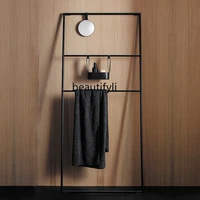 yj italian designer floor towel rack punch free brass strip mirror bath towel rack