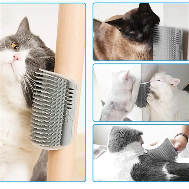 

1PCS Cat Self Groomer Cats Wall Corner Massage Cat Comb Brush Rubs The Face with A Tickling Comb Pet Grooming Supply