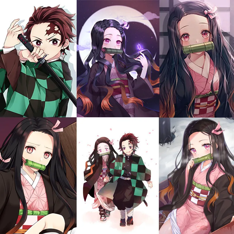 

Anime Demon Slayer Poster Sticker Aesthetic Decor Poster Home Room Painting Wall Stickers Anime Lovers Collection Nezuko Zenitsu