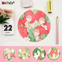maiyaca new design green plant anime gaming round mouse pad computer mats gaming mousepad rug for pc laptop notebook