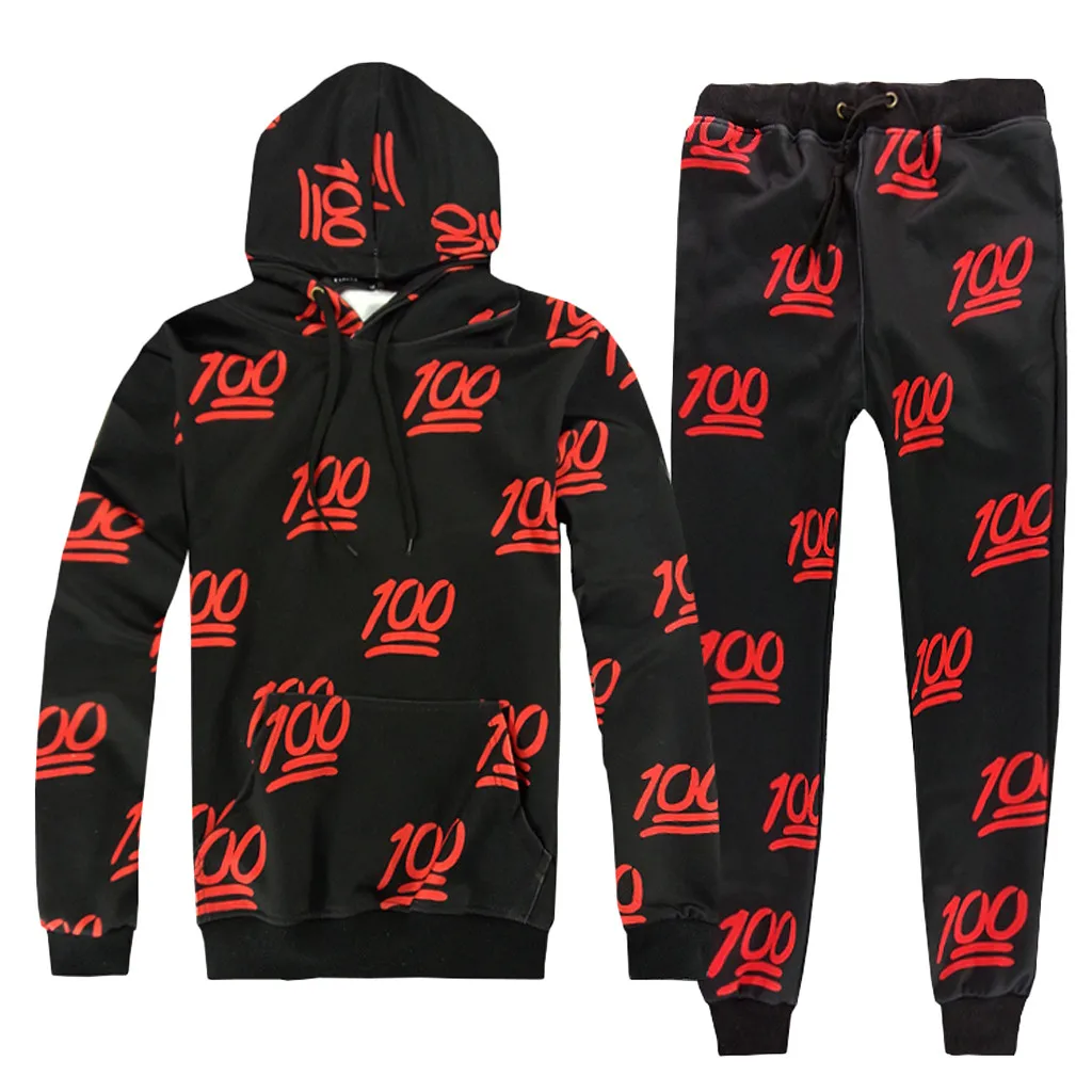 

Top Autumn Sport Mens Suit Sets Print Winter Tracksuit Pants Sweatshirt Pullover Men's blouse