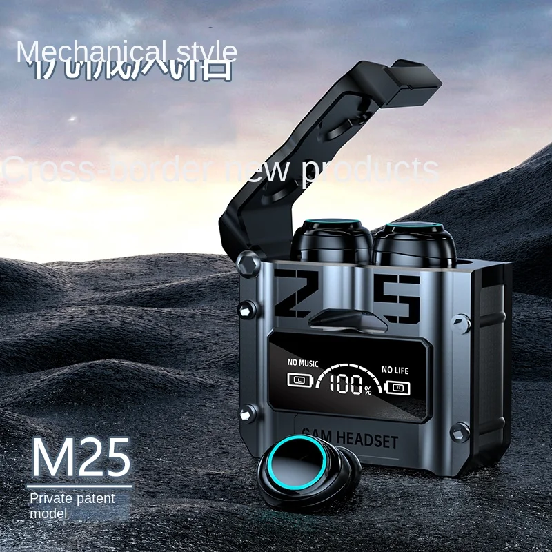 

M25 Bluetooth 5.3 Wireless TWS Headphones Microphone Music Sports Noise Canceling Earphone Slide HD Call Headset with