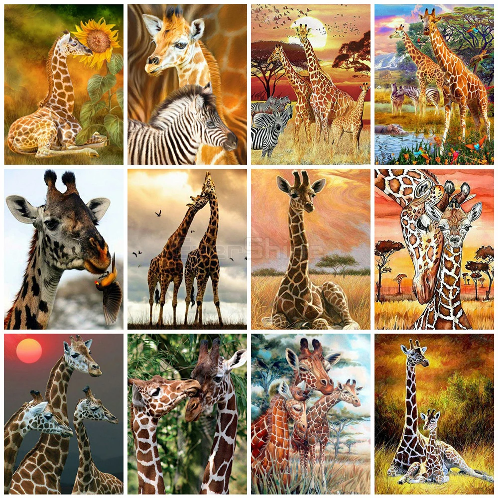 

Diamond Painting 5D Giraffe Diamond Embroidery Cross Stitch Rhinestones Art Handmade Hobby Gift Wall Decor