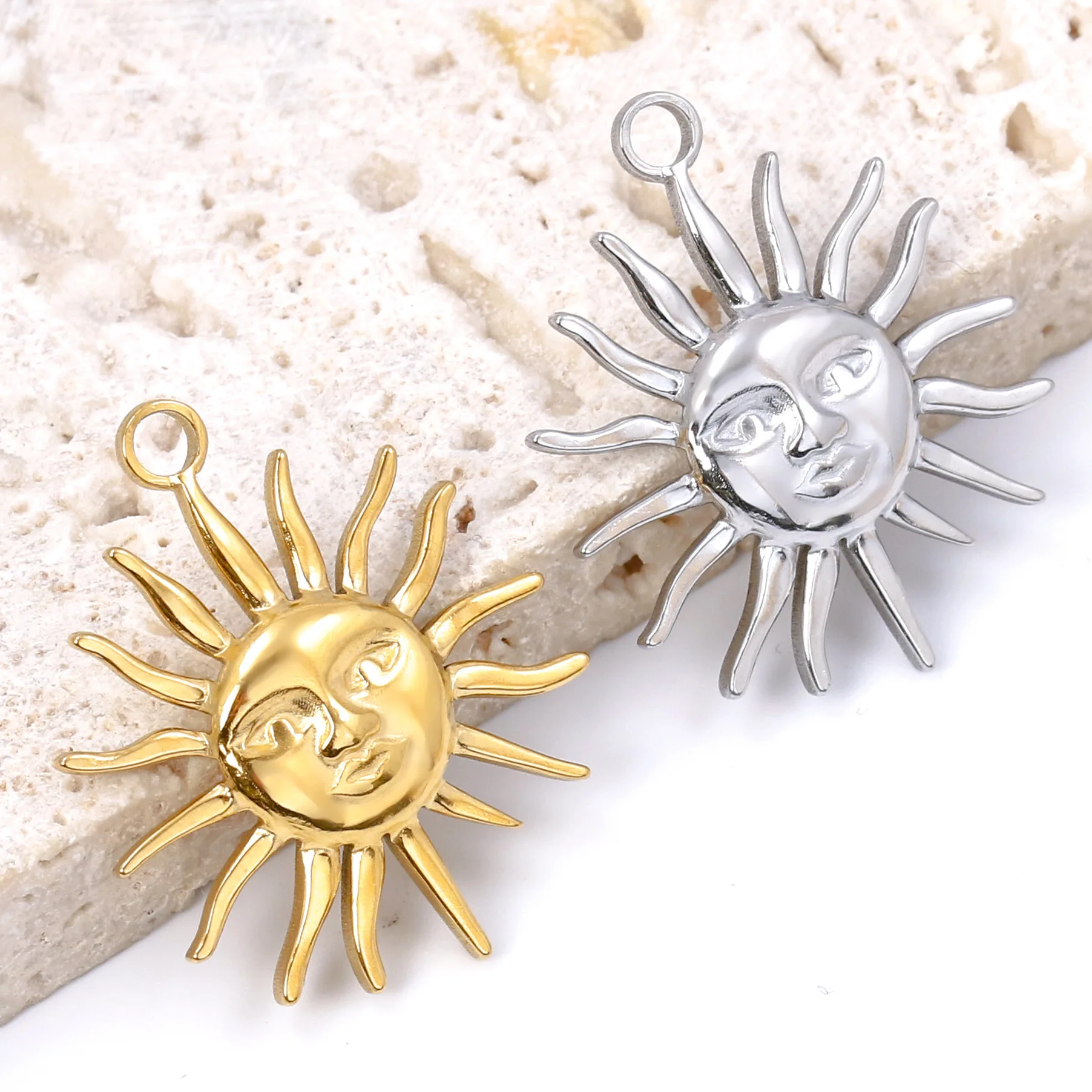 

3 шт. 3D подвеска в виде Солнца и Луны, модные ювелирные изделия из нержавеющей стали, Подвески для изготовления ювелирных изделий, браслетов, серег, ожерелий, товары ручной работы