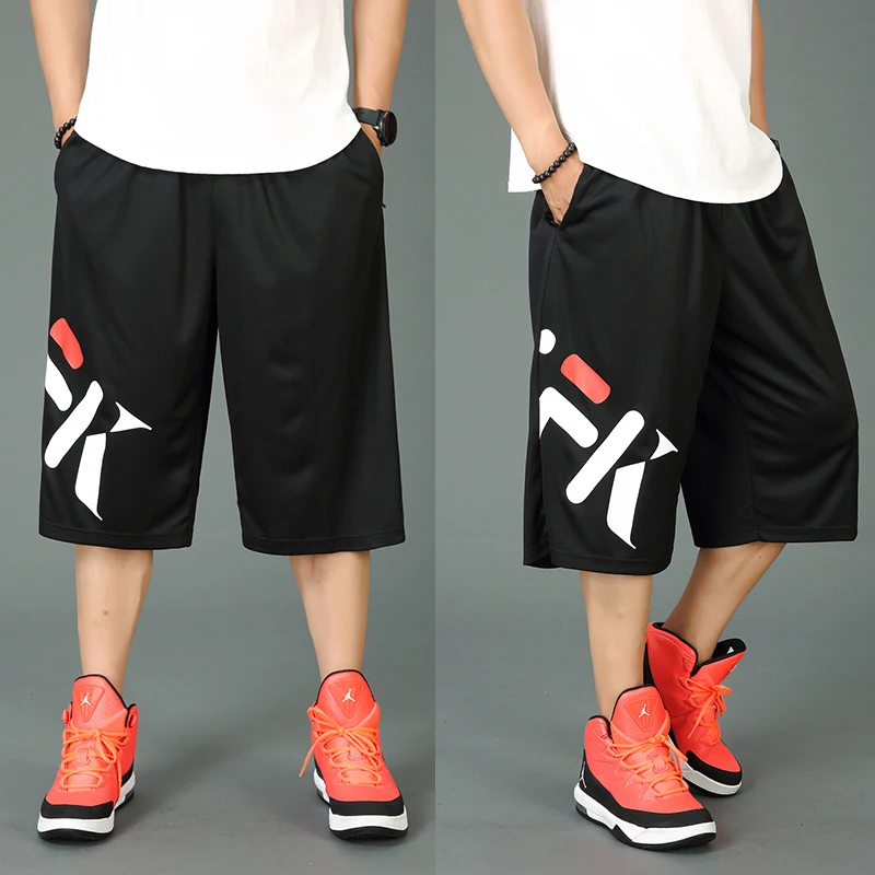 new fashion male summer casual straight pants for men's shorts capris hiphop loose plus size XL 2XL 3XL 4XL 5XL 6XL 7XL