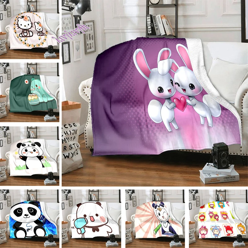 

Cartoon Cute Lovely Creative Custom Printed Blanket Super Soft Flannel Sofa Bed Yoga Blanket