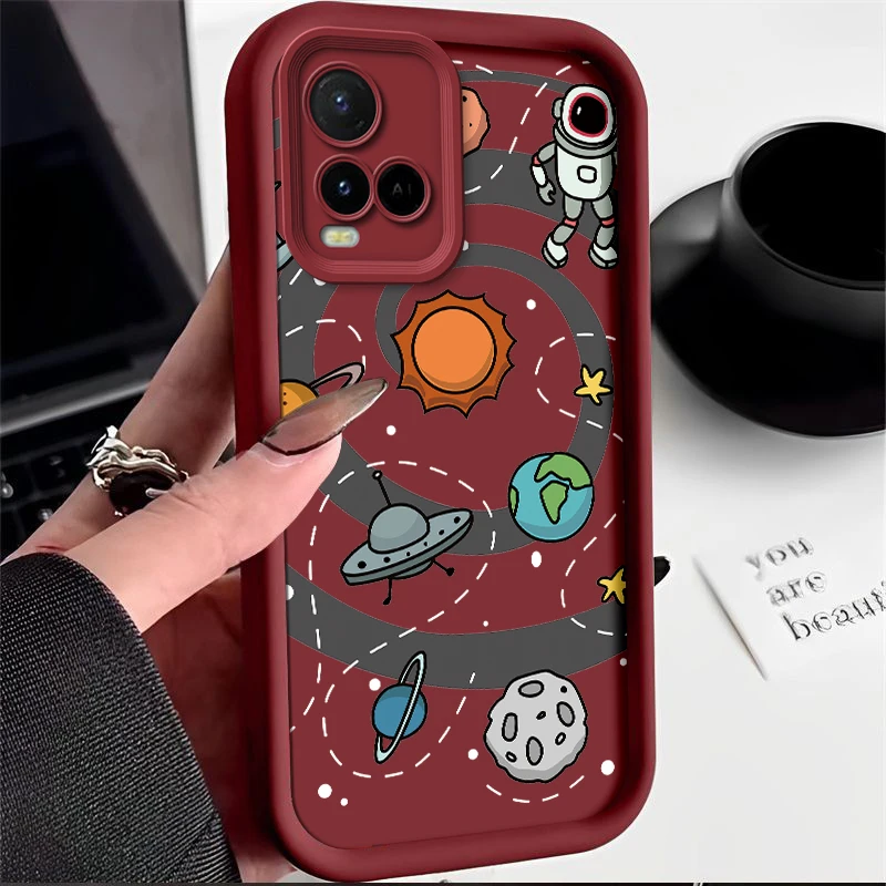 Чехол с рисунком космонавта для Vivo T1x Y33T Y33s Y32 Y21G Y21e Y21a Y21s Y21T Силиконовый