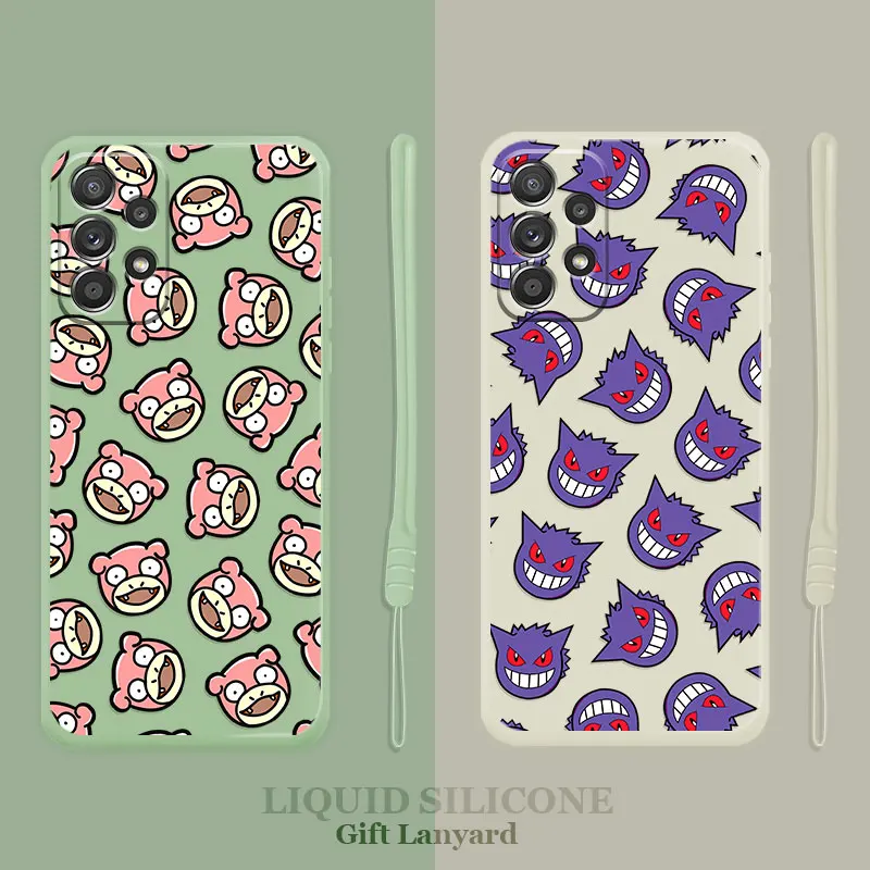 

Liquid Case For Samsung Galaxy A52 A12 A51 A71 A53 A52s 5G A50 A21s A12 A10 A11 A03 Phone Cover Pokemon