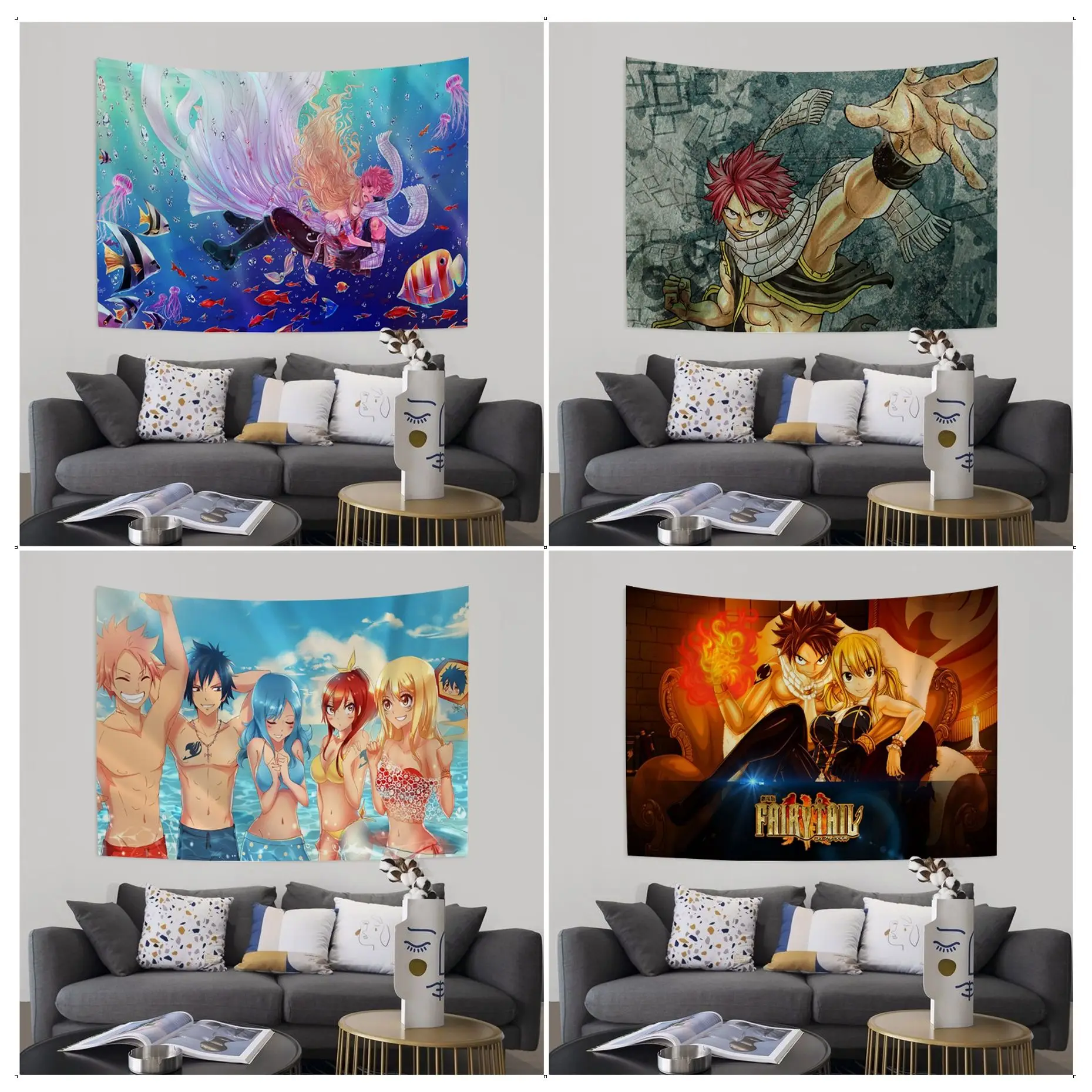 

Fairy Tail Anime Colorful Tapestry Wall Hanging Art Science Fiction Room Home Decor Decor Blanket