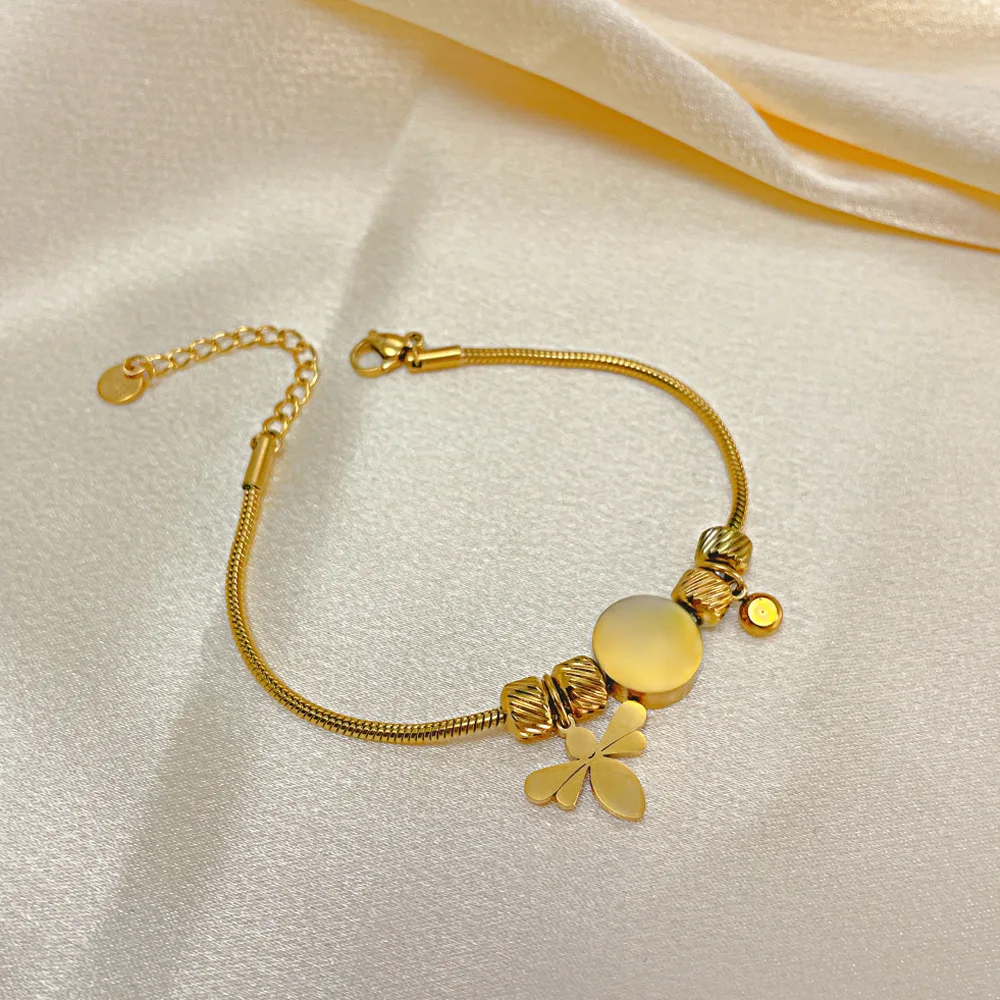 Dropshipping Small Dragonfly Hand Jewelry Stainless Steel Personalized Colorful Oil Drip Bracelet for Women