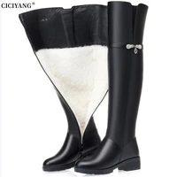 ciciyang womens boots autumn genuine leather 2022 winter high tube over the knee boots sexy riding boots black plus size shoe