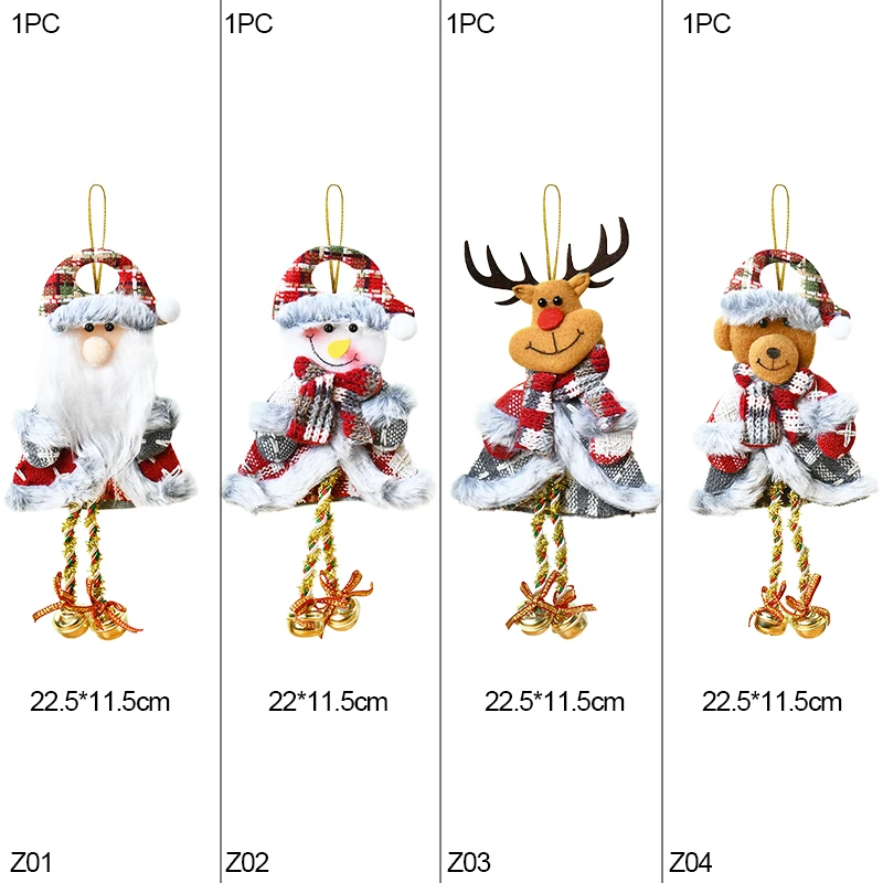 Рождественские длинные ножки Санта-Клаус Снеговик Лось Multi Noface Санта Висячие
