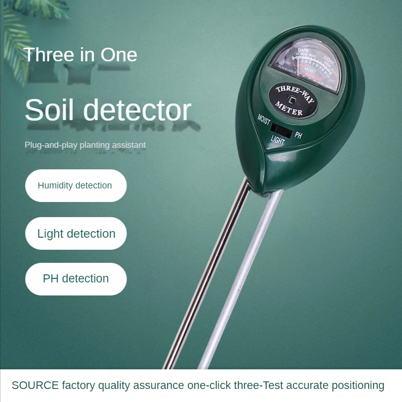

3 in 1 Soil PH Meter Sunlight PH Tester Garden Flowers Soil Moisture Sensor Meter Plants Acidity Humidity PH Monitor Detector