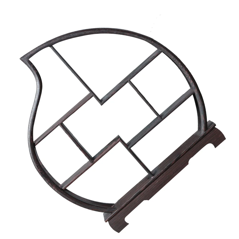 

1Pc Solid Wood Shelf Retro Shelf Rosewood Crafts Display Stand without Ornaments (Peach Shape)