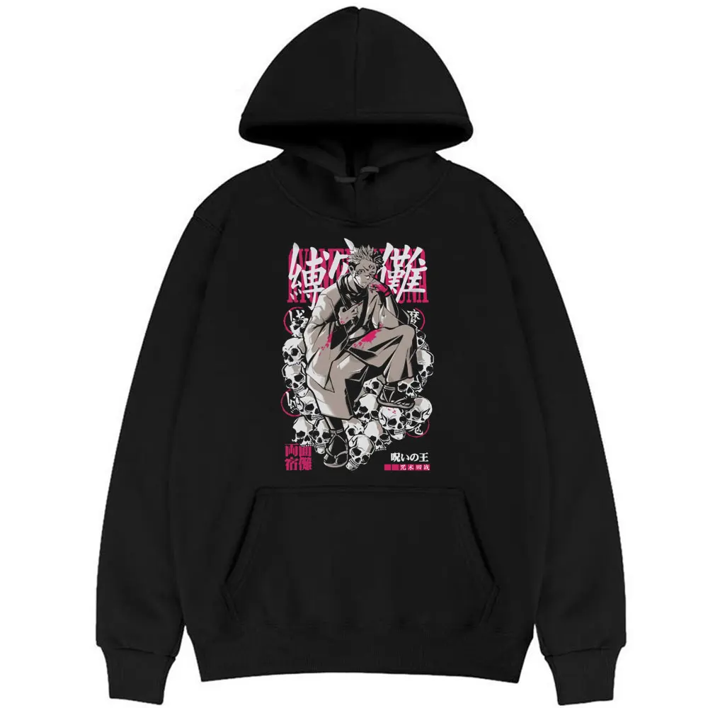 

Japanese Anime Jujutsu Kaisen Hoodie Long Sleeves Men Women Fashion Loose Hooded Sweatshirt Ryomen Sukuna Manga Sportswear Tops