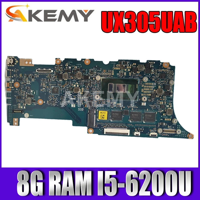 

Материнская плата Akemy UX305UAB 8G/I5-6200/6198U/AS 90NB0AB0-R00040 для ноутбука ASUS UX305UAB, 100% протестирована
