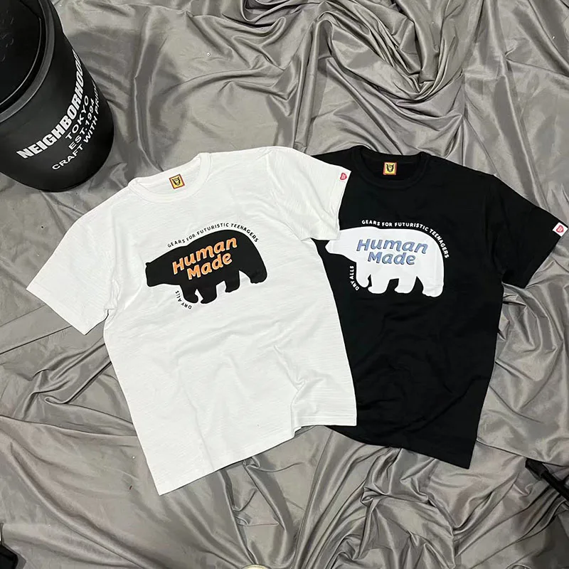

Human Made T-shirts Polar Bear Printed Slub Cotton Oversized Short Sleeves