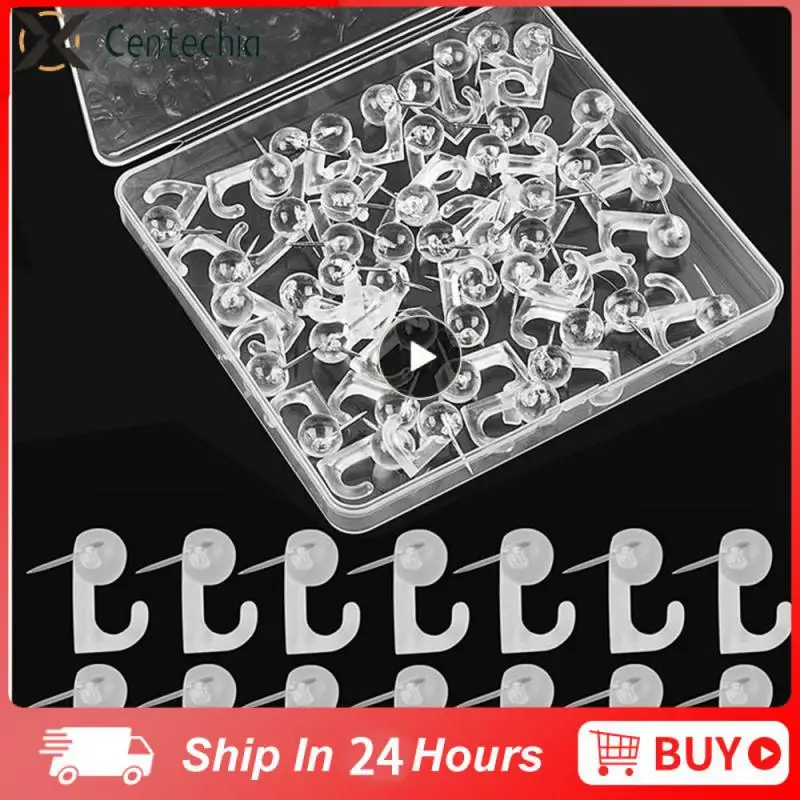 

Multi-color Optional No Trace Nail Transparent Color Press The Nail Metal Anti-rust Thumbtack Not Easy To Corrode Durable Black