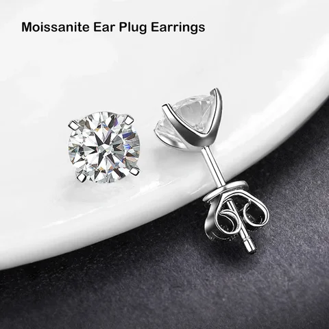 EWYA 4 зубца 0,2-2ct D Цвет, Муассанит, фотоэлемент для женщин, свадебные ювелирные изделия, серебро пробы, бриллиантовые серьги, серьги-гвоздики, подарок