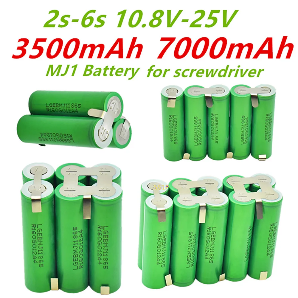 

18V Screwdriver 2s1p 1s3p 3s2p 4s2p 5s2p 8.4v 3.7V 10.8V 16.8v MJ1 18650 3500mAh Battery Pack
