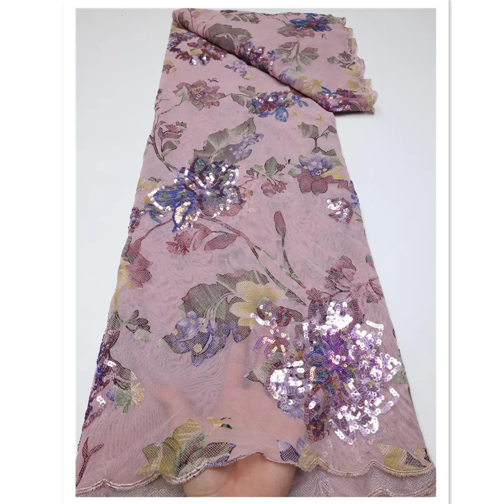 NI.AI африканская сетчатая кружевная ткань с блестками 2022 высокое качество вышивка нигерийский французский Тюль кружевная ткань для свадьбы LY744