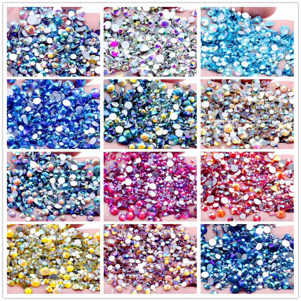 

SS3-SS30 Color Crystal AB Non-Hot Repair Flat Bottom Rhinestones Super Glitter Rhinestones For Diy Nail Art Fabric Clothing