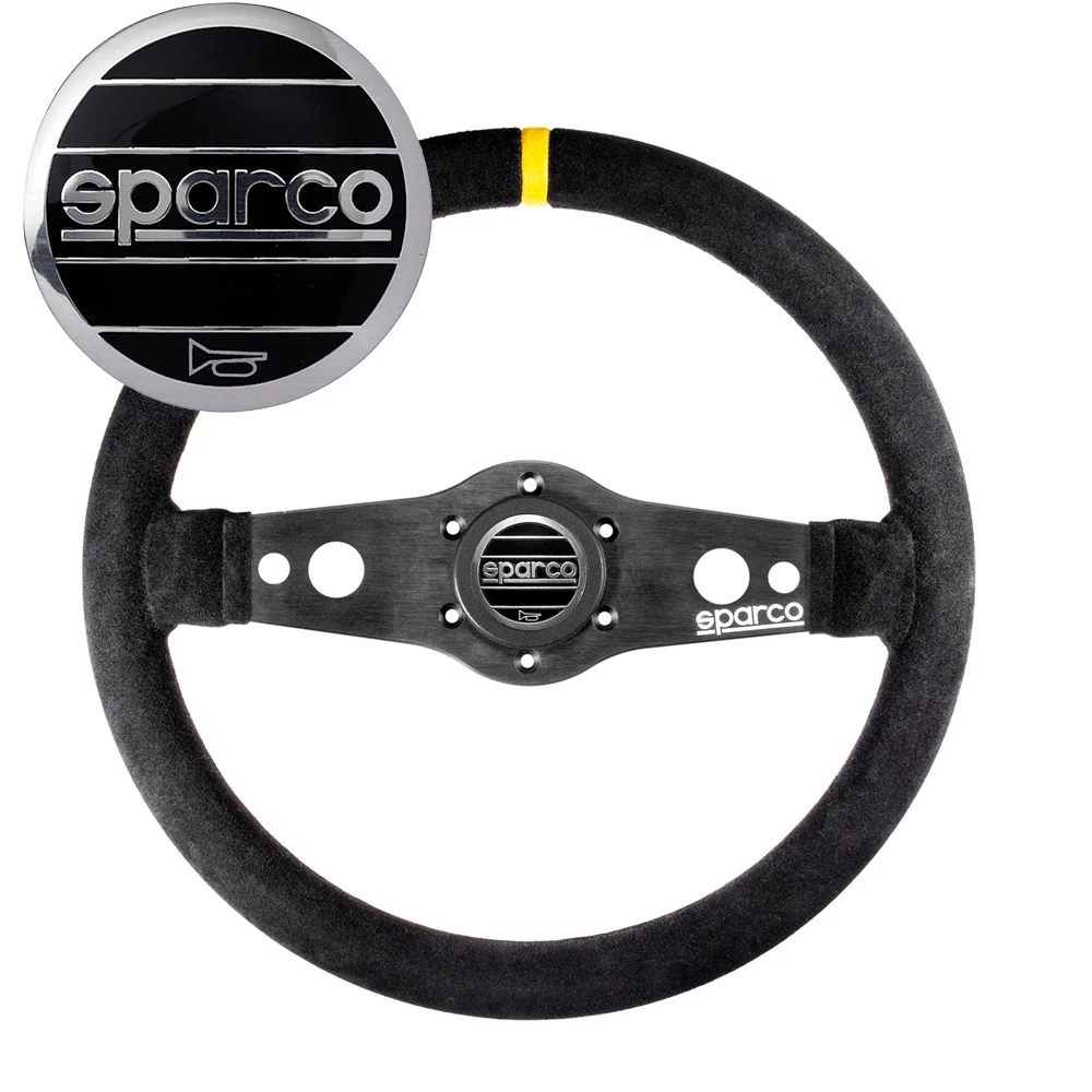 

14Inch Deep Dish Racing Sparco Steering Wheels Universal Car Suede Leather JDM Steering Wheel Volantes For VW BMW TOYOTA HONDA