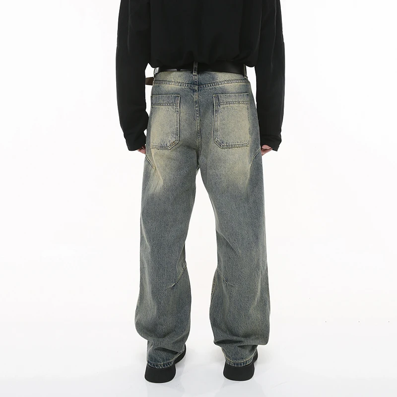 Джинсы SYUHGFA мужские мешковатые Модные свободные брюки из денима с широкими