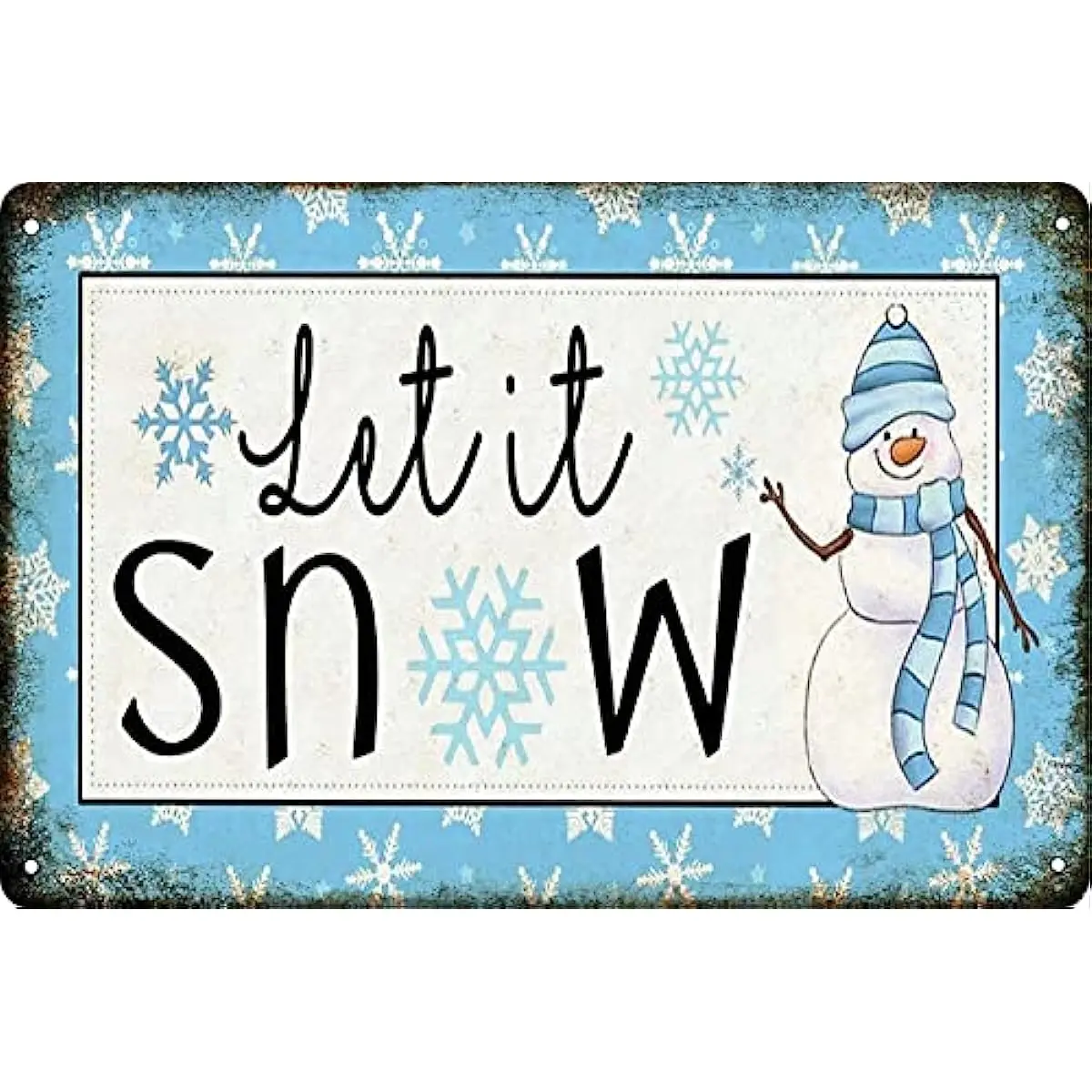 

Let It Snow Snowman Metal Tin Retro Sign Vintage Metal Wall Plaque Art Sign Man Cave Club Bar Cafe Pub Tin Sign Home Decor