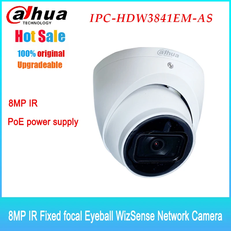 

IP-камера Dahua IPC-HDW3841EM-AS 8 Мп, 4K, встроенный микрофон, камера для глазного яблока, Интеллектуальное обнаружение, Домашняя безопасность, домофонн...