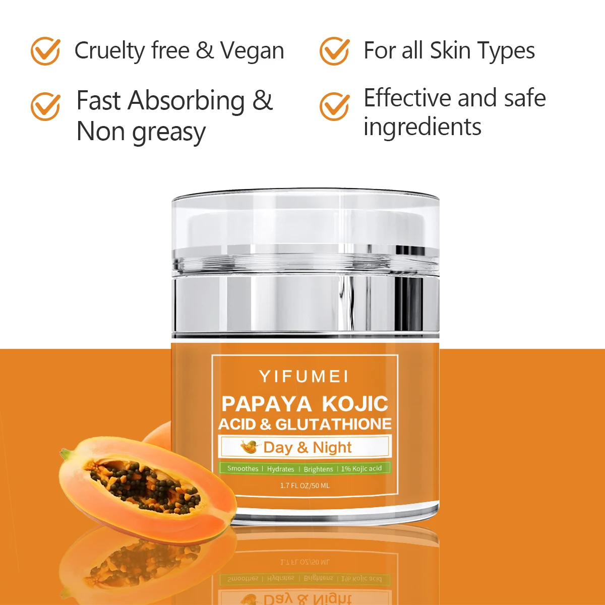 Фото Осветляющая кожа, папайя, органический отбеливающий, увлажняющий, против веснушек, против морщин, дневной и ночной крем для лица с лапой №5