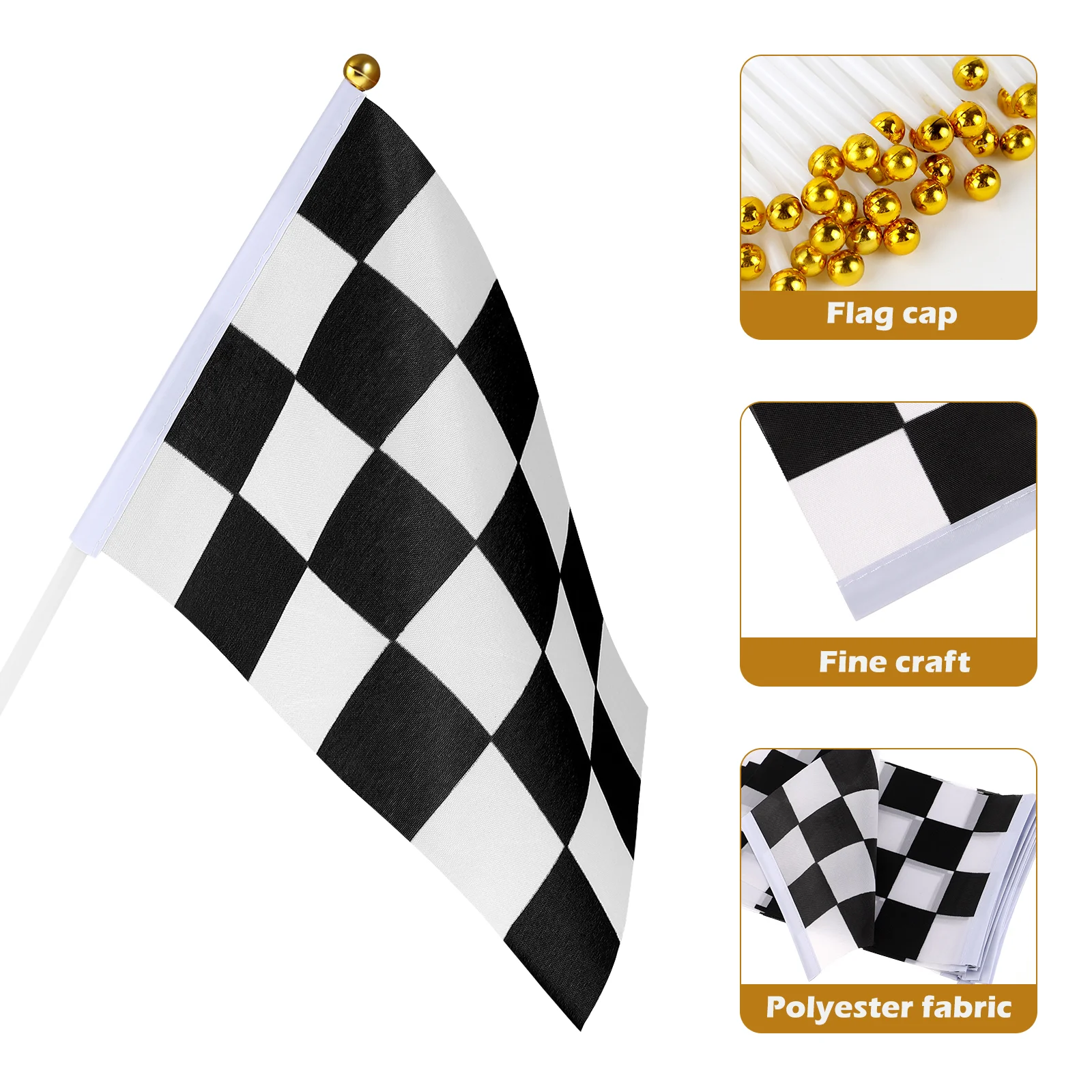 

Black& White 8 2 X 5 5 Inch Racing Flags Racing Checkered Flag on Sticks Hand Held Racing Pennant Banner Flags, 25pcs