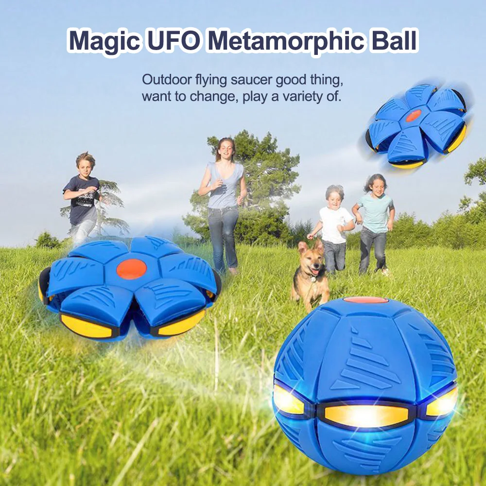 

Magic UFO Elastic Ball Magic Decompression Deformation Flat Throw Round Ball Outdoor Children's Games Decompression ToysA