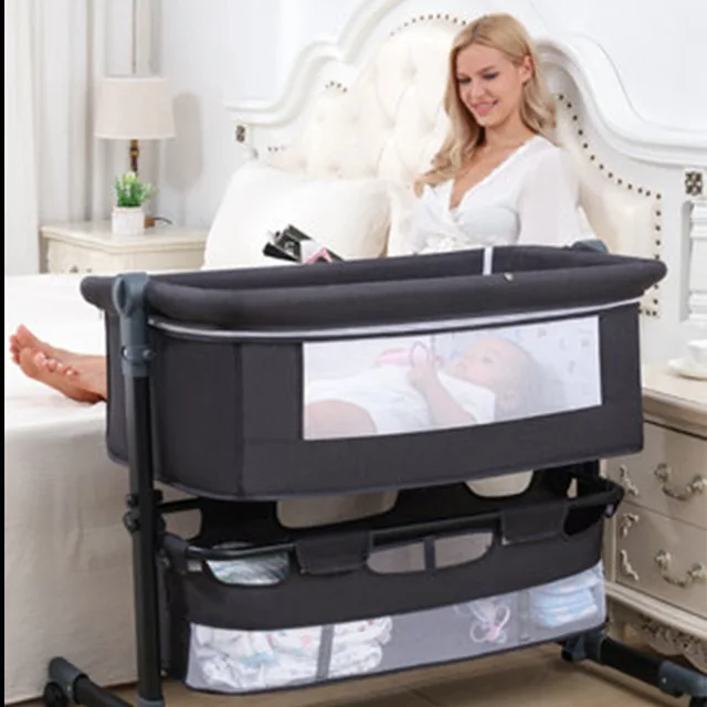 New Crib Newborn Bed Splicing Big Bed Baby Shaker Children's Bed Cradle Bed Multi-functional Mobile Foldable Mute Implementation 1
