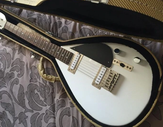 

Классический магазин Hutchins Брайан Джонс Vox официальная винтажная белая электрическая гитара супер редкая короткая шкала для путешествий гитара