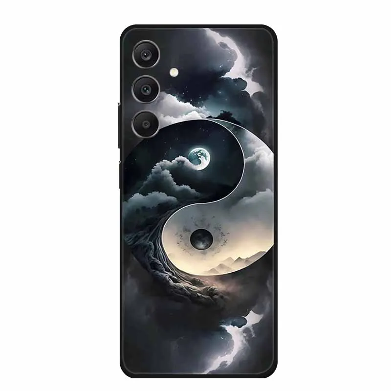 Чехол для Samsung Galaxy M55 5G модные фотографии черный силиконовый мягкий чехол