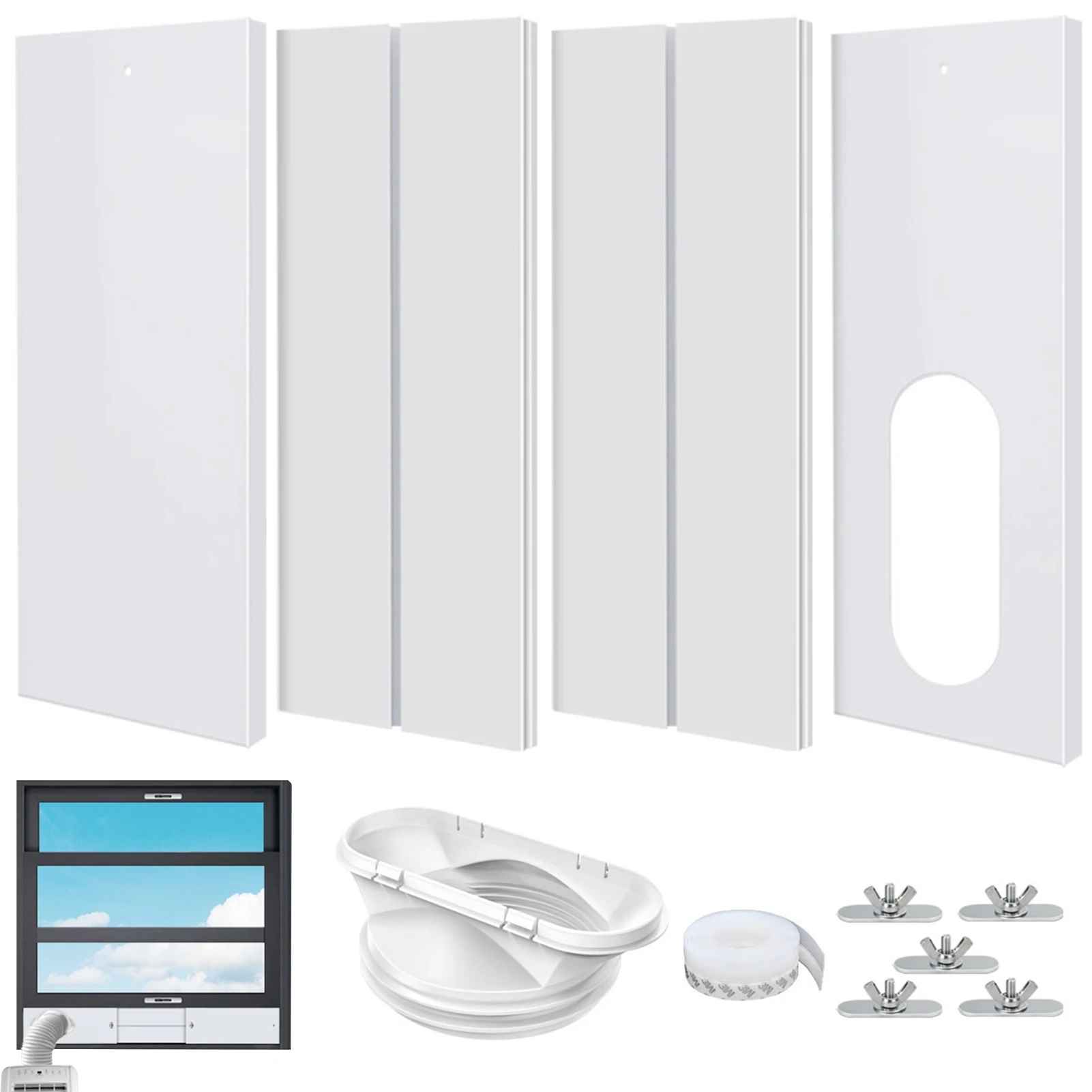 

Portable Air Conditioner Window Kit Air Conditioner Window Sealing Kit Adjustable Length Portable AC Vent Kit For Ducting