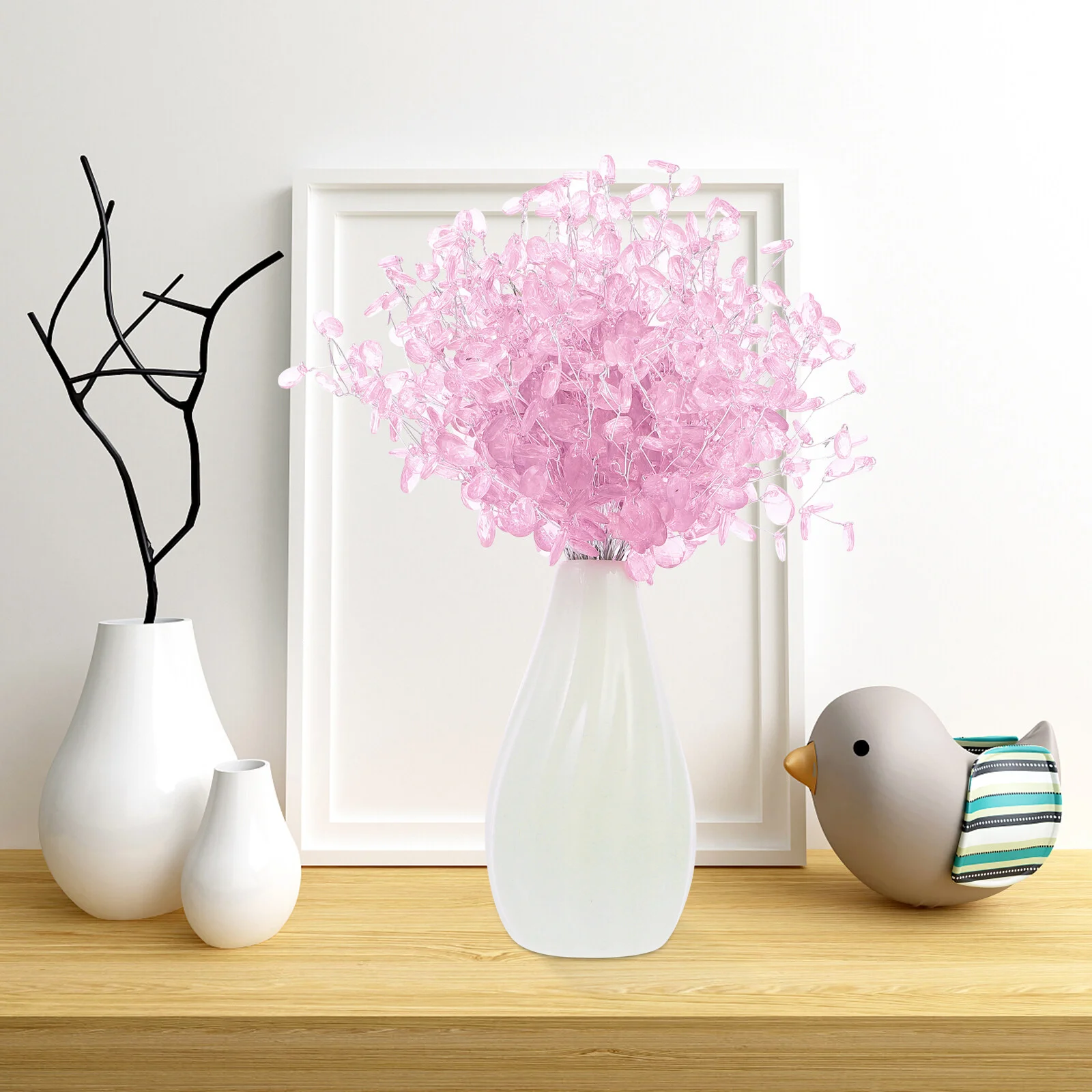 

50 Pcs Simulation Water Drop Bead Flower House Decorations For Home Acrylic Chic Branches Drops Beaded String Bouquet Adornment