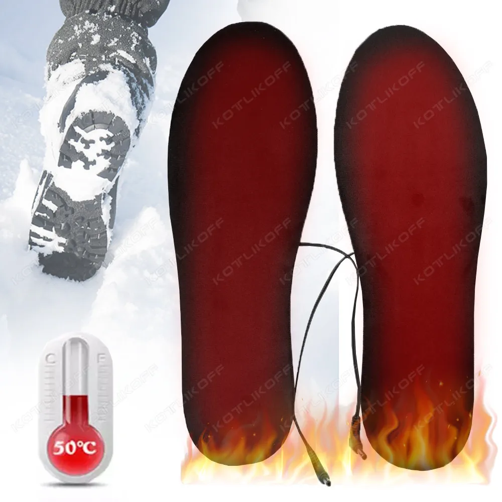 USB Heated Shoe Insoles For Feet Electric Warm Sock Pad Mat Winter Electrically Heating Outdoor Thermal Insoles Foot Warming Pad images - 6