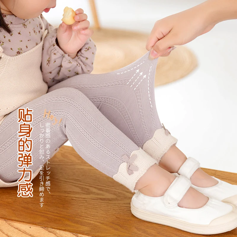 

Демисезонные брюки для маленьких девочек на весну и осень, хлопковые дышащие леггинсы для новорожденных с бантом и полосками