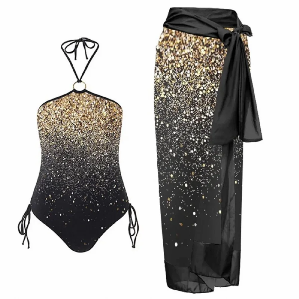 

New Trendy Swimsuit Women Cover Up Skirt Comfortable Tropical Print Monokini Bathing Suits Swimwear Swimming Pool