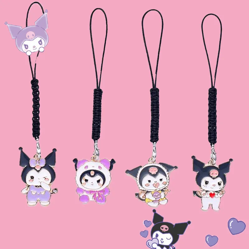 

Kawaii Sanrio Kuromi Mobile Phone Pendant Cute U Disk Decoration Cartoon Mobile Phone Anti-Lost Charm Pendant Accessories Gift