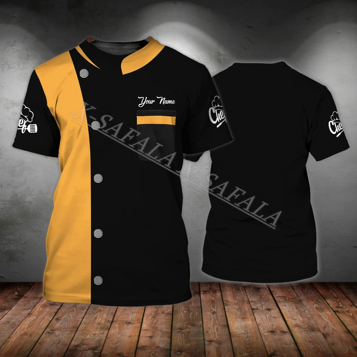 

Высококачественная футболка шеф-повара с 3D принтом, с круглым вырезом