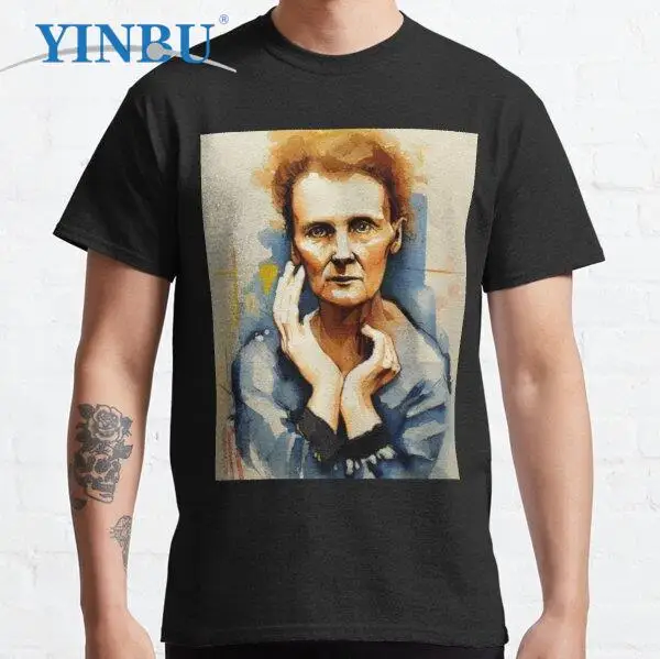 

Marie Curie YINBU Brand t shirts High quality Men's short funny print t-shirt Graphic Tee