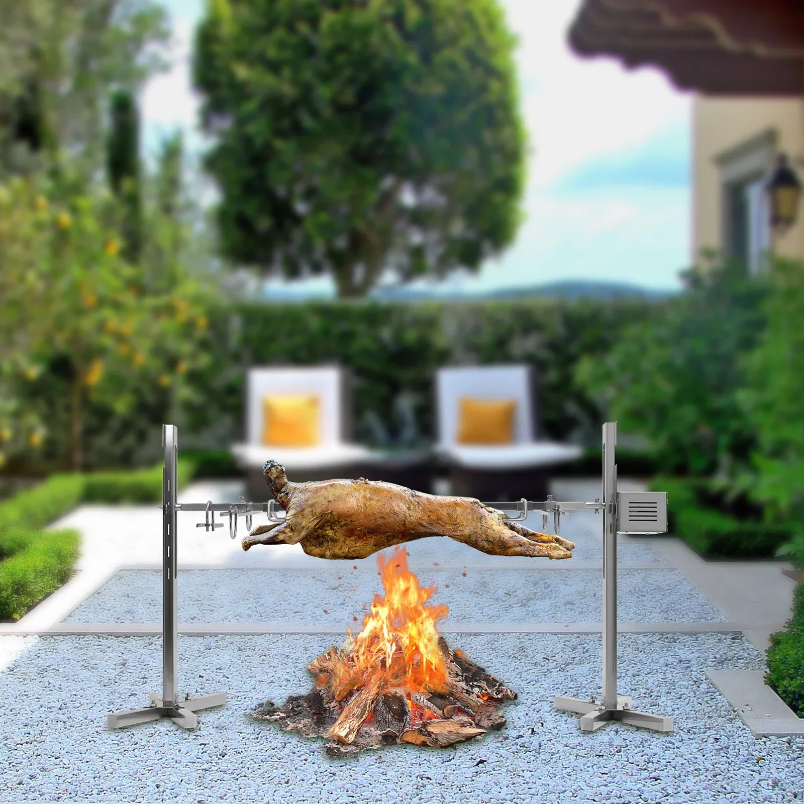 53-дюймовый Электрический гриль для барбекю жаровня свиньи ягненка