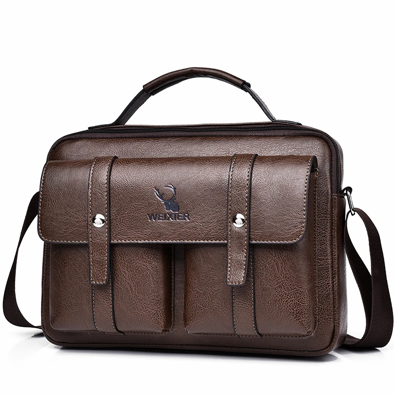 

Kangaroo Men Shoulder Crossbody Bag For Husband PU Leather Vintage Business Messenger Tote Bag Male Designer Small Men Handbag