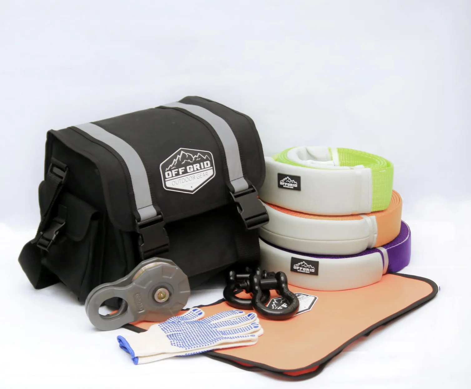 

Recovery Strap Emergency Bag Offroad Truck Tow Accessories With Snatch Strap+ Winch Extension+Snatch Block+ Tree Trunk Protector